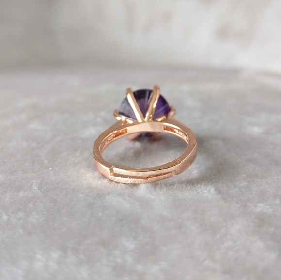 🔥LAST 1🔥NEW STUNNING ROSE GOLD PLATED AMETHYST RING - Picture 12 of 16